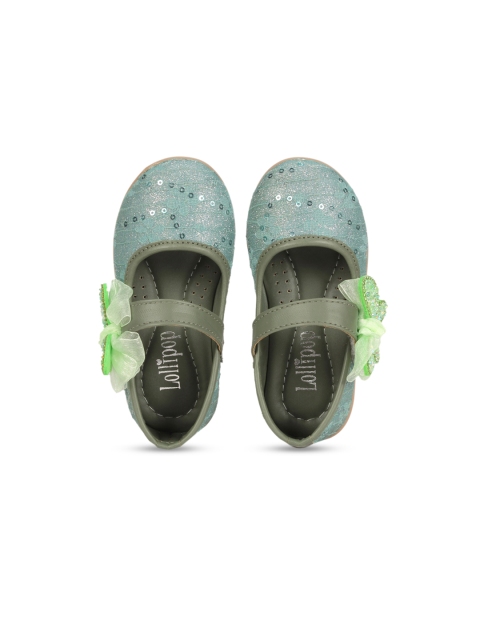 

Lil Lollipop Girls Green Printed Ballerinas with Laser Cuts Flats