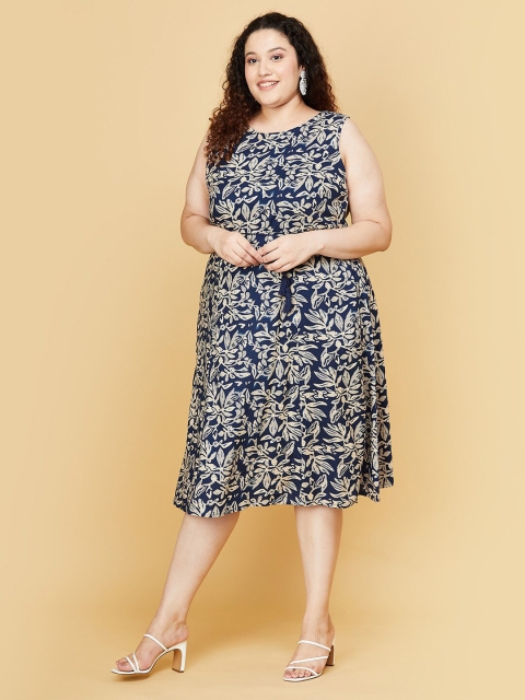 

max Blue A-Line Midi Dress