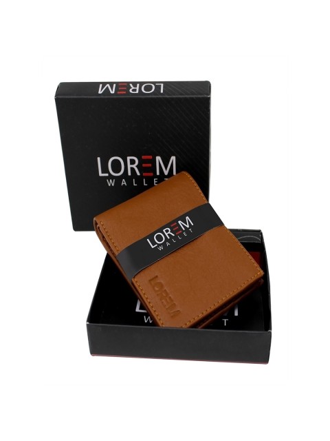 

LOREM Men Tan Striped Two Fold Wallet