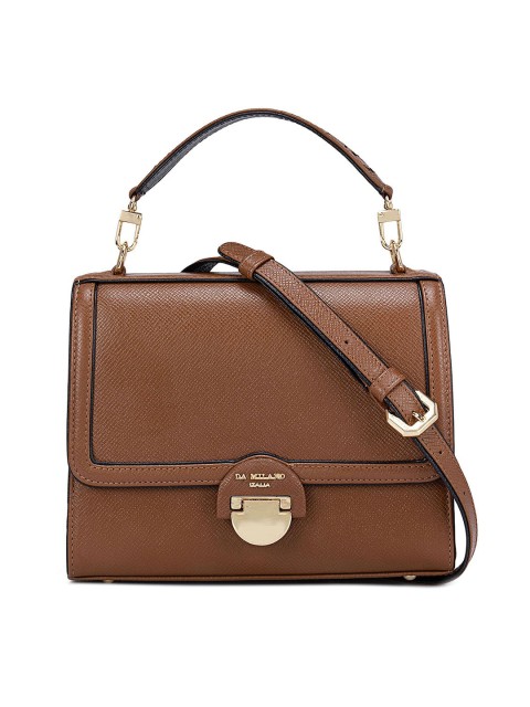 

Da Milano Brown Leather Structured Satchel