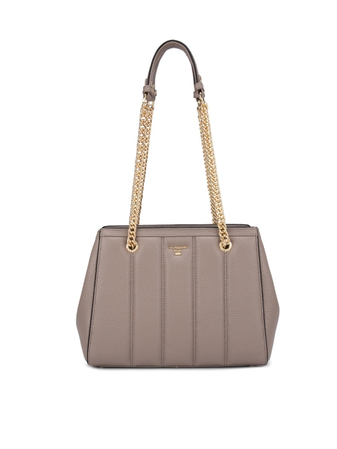 

Da Milano Women Brown Textured Leather Shoulder Bag with Quilted