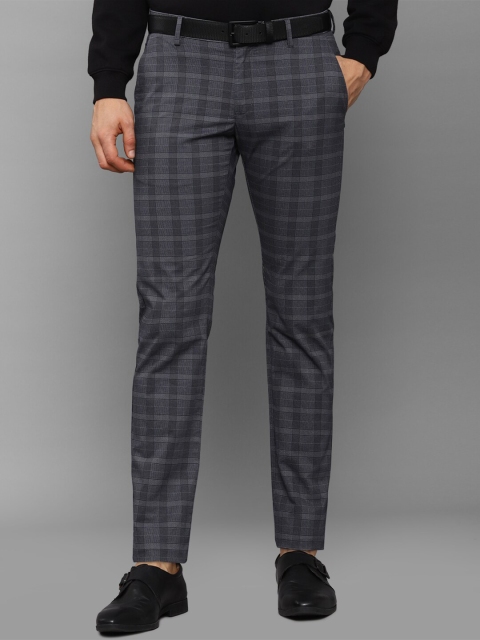 

Allen Solly Men Grey Checked Slim Fit Trousers