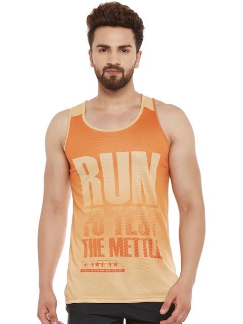 

Alcis Men Orange Printed Scoop Neck T-shirt