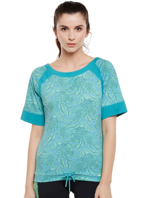 

Alcis Women Blue Printed Round Neck T-shirt