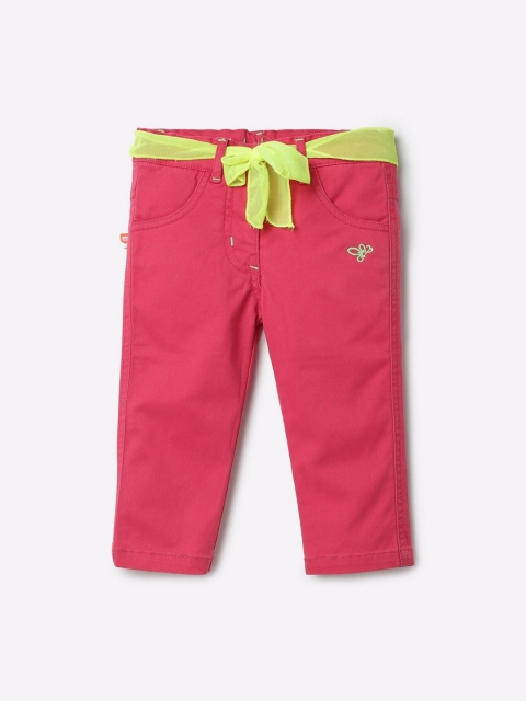 

612League Girls Fuschia Solid Shorts, Pink