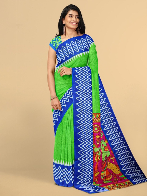 

Kalamandir Green & Pink Silk Blend Saree