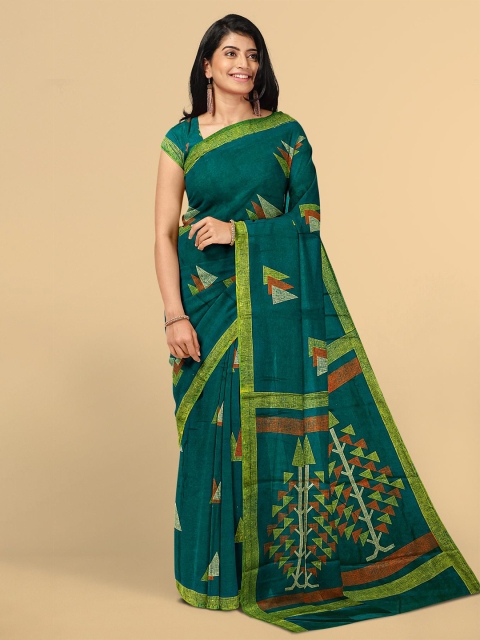 

Kalamandir Blue & Green Silk Blend Saree