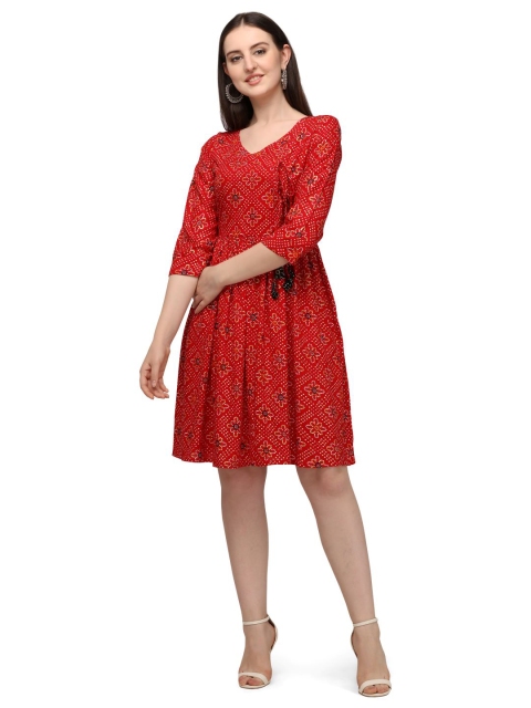 

GUFRINA Women Red Ethnic Motifs Dress