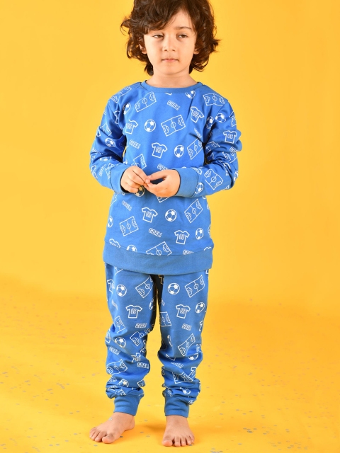 

Anthrilo Boys Blue Conversational Printed Top with Trouser