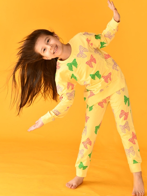 

Anthrilo Girls Yellow & Green Printed Top with Trousers