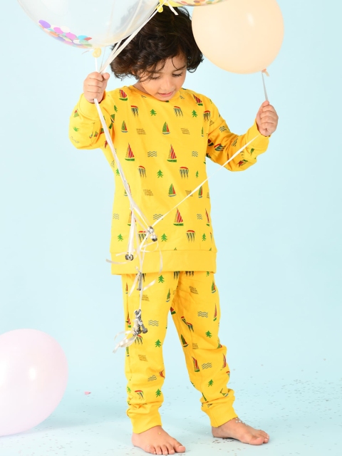 

Anthrilo Boys Yellow & Red Printed Night suit