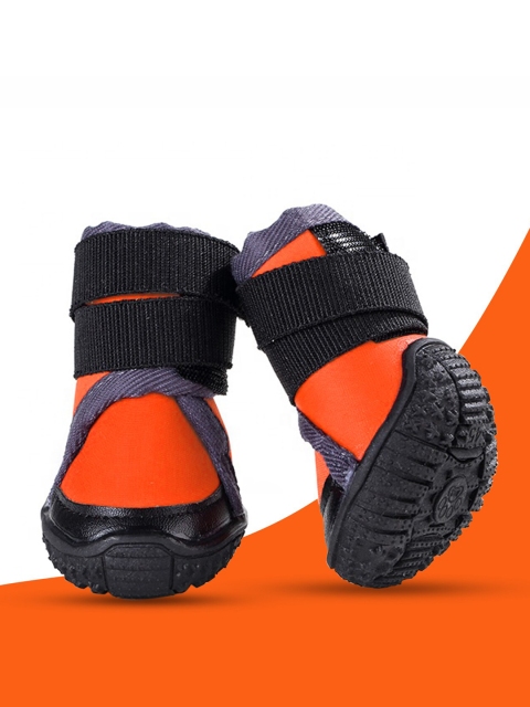 

Pawsindia Orange & Black Rubber Dog Shoes