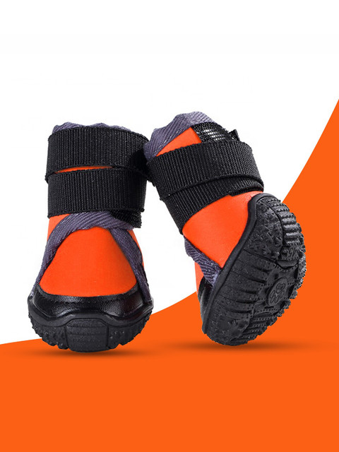 

Pawsindia Orange & Back Solid Waterproof Pet Shoes