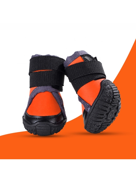 

Pawsindia Black & Orange Solid Anti-Slip Pet Shoes