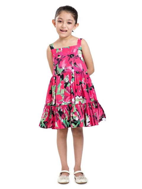 

BYB PREMIUM Girls Fuchsia Floral Dress
