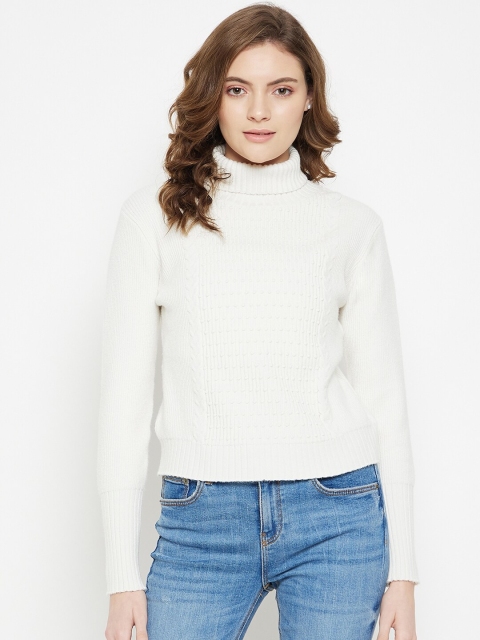 

CAMLA Women White Cable Knit Pullover
