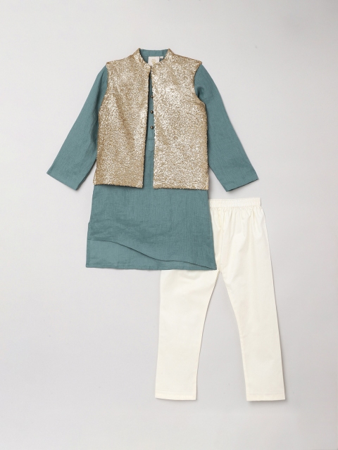 

BYB PREMIUM Boys Khaki Linen Kurta with Pyjamas