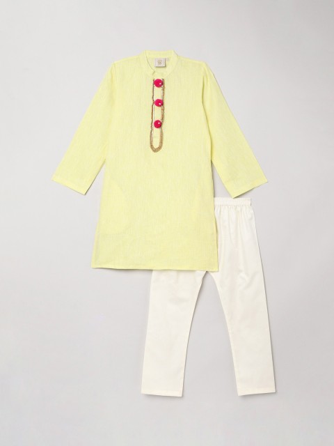 

BYB PREMIUM Boys Green Linen Kurta with Pyjamas
