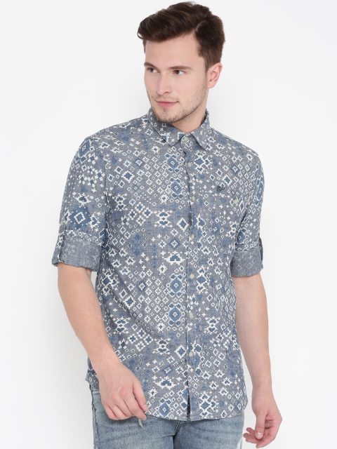 

Ed Hardy Men Blue Regular Fit Printed Casual Shirt