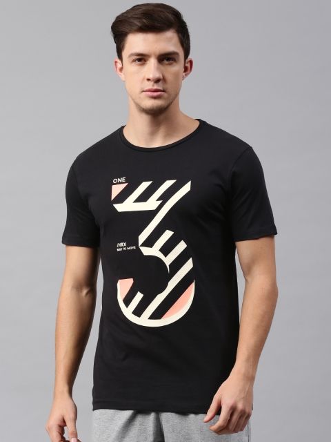 HRX by Hrithik Roshan Men Black Printed Round Neck T-shirt available at myntra for Rs.209