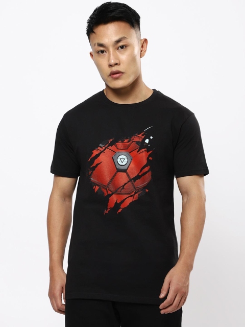 

Bewakoof Men Black Printed Pure Cotton T-shirt