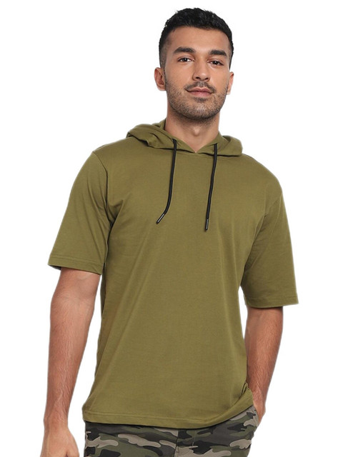

Bewakoof Men Green Pure Cotton Loose T-shirt