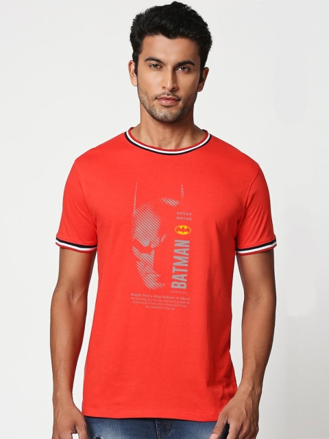 

Bewakoof Men Orange Batman Printed Pure Cotton T-shirt