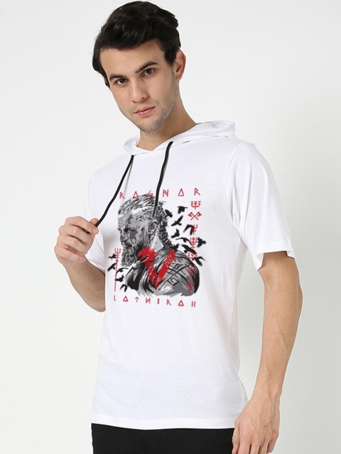

Bewakoof Men White Printed Pure Cotton Loose T-shirt