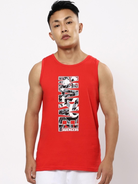 

Bewakoof Men Red Typography Printed Pure Cotton T-shirt