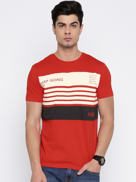 

HRX by Hrithik Roshan Men Red Printed Round Neck T-shirt
