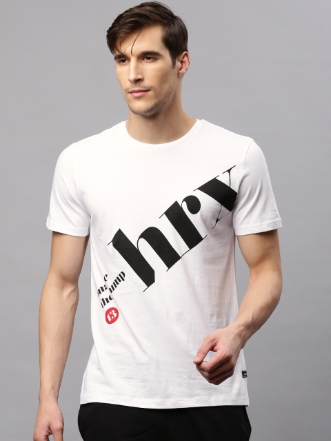 HRX by Hrithik Roshan Men White Printed Round Neck T-shirt available at myntra for Rs.209