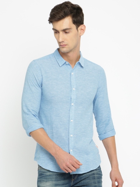 

Jack & Jones Men Blue Slim Fit Solid Casual Shirt