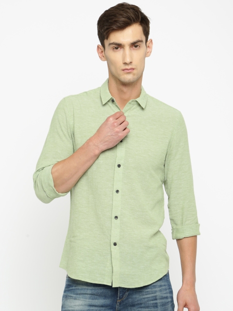 

Jack & Jones Men Green Slim Fit Solid Casual Shirt