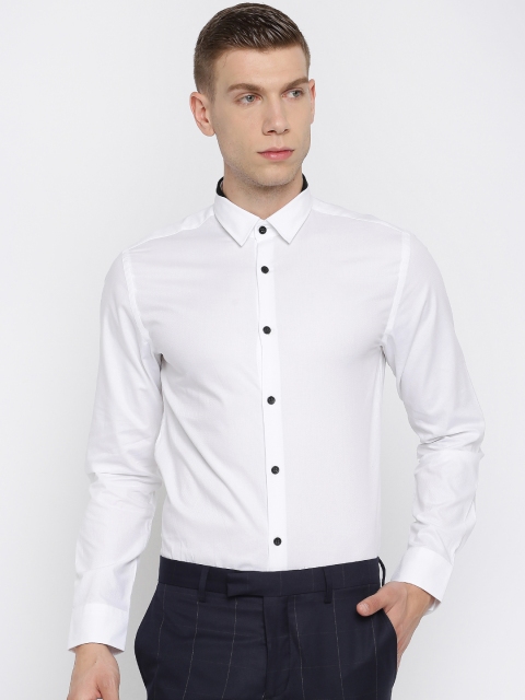 

Jack & Jones Men White Self-Design Slim Fit Formal Shirt