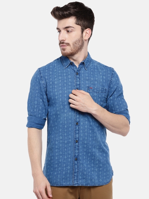 

Jack & Jones Men Blue Slim Fit Printed Casual Shirt