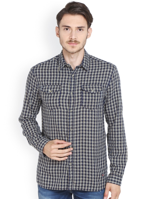

Jack & Jones Men Blue Slim Fit Checked Casual Shirt