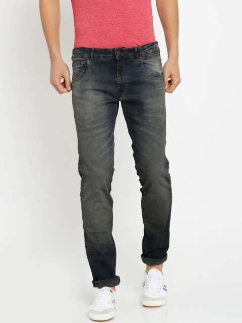 

Jack & Jones Men Blue Slim Fit Mid-Rise Low Distress Jeans