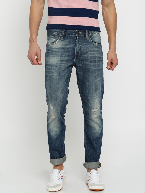 

Jack & Jones Men Blue Slim Fit Low-Rise Mildly Distressed Stretchable Jeans