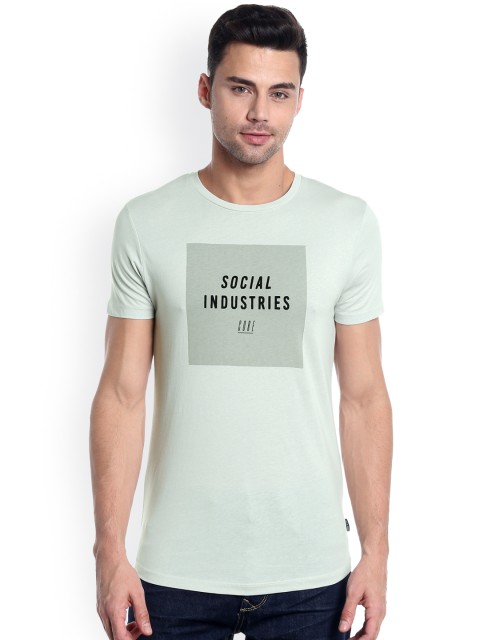 

Jack & Jones Men Grey Printed Round Neck T-shirt