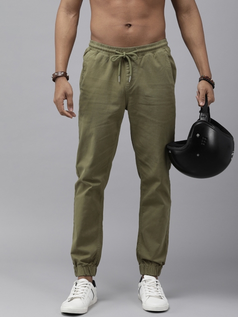 

Roadster Men Olive Green Joggers