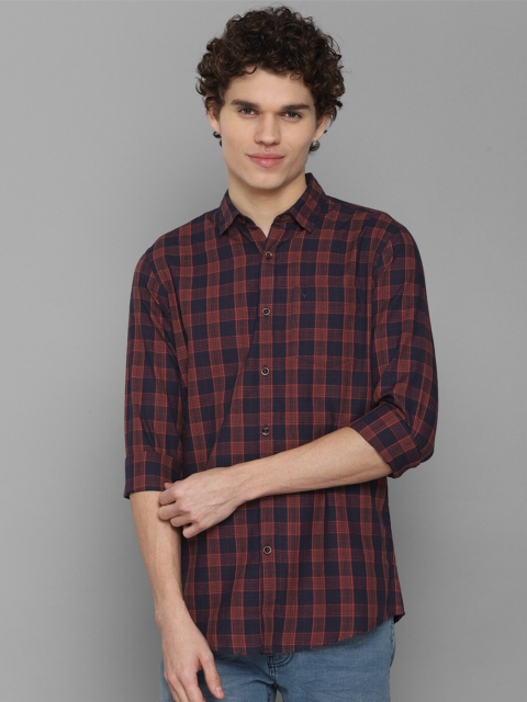 

Allen Solly Men Brown Slim Fit Tartan Checks Checked Cotton Casual Shirt, Multi