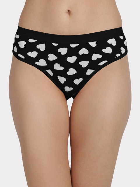 

UrGear Women Black & White Printed Pure Cotton Basic Briefs