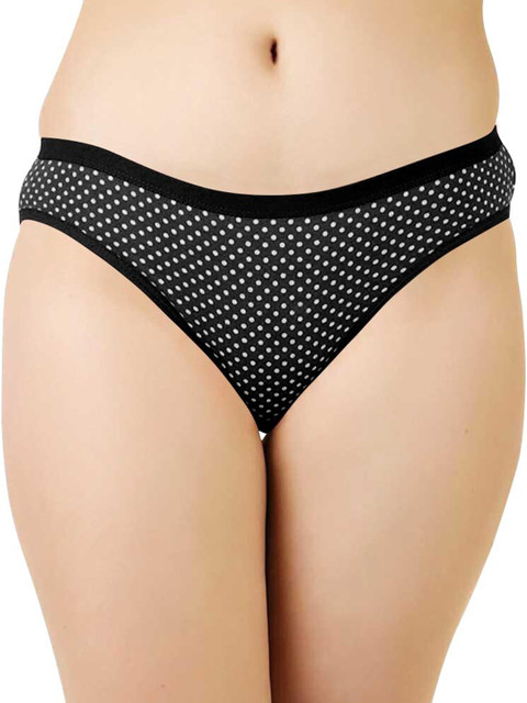 

UrGear Women Black Printed Pure Cotton Briefs