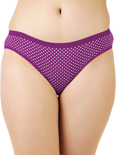 

UrGear Women Purple Polka Dots Printed Pure Cotton Basic Briefs