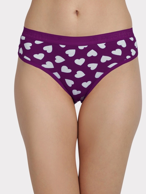 

UrGear Women Violet Heart-Printed Pure Cotton Brief UrW002361p