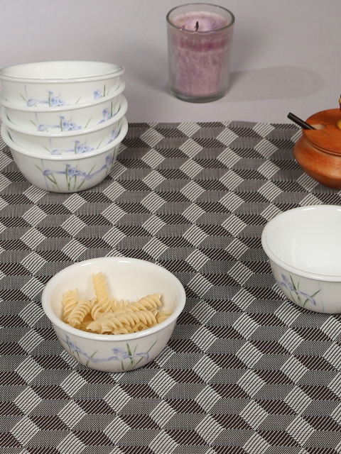 

Corelle White Set of 6 Printed Vitrelle Glass Serving Bowls