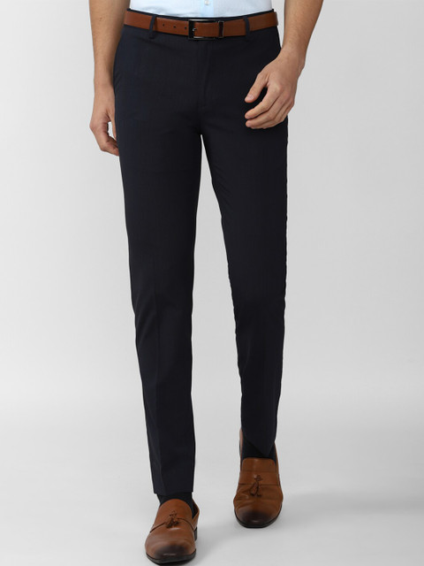 

Peter England Men Navy Blue Slim Fit Trousers