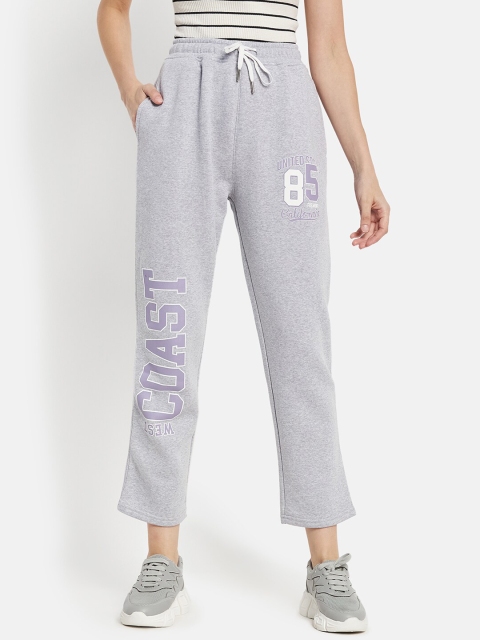 

METTLE Women Grey Solid Cotton Track Pants