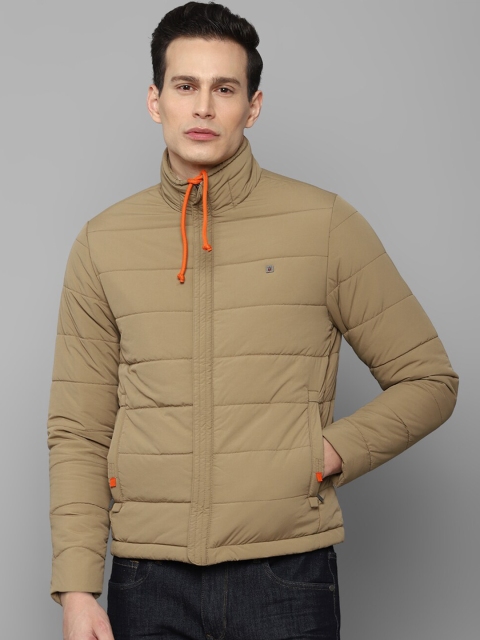 

Louis Philippe Jeans Men Khaki Solid Padded Jacket with Patchwork