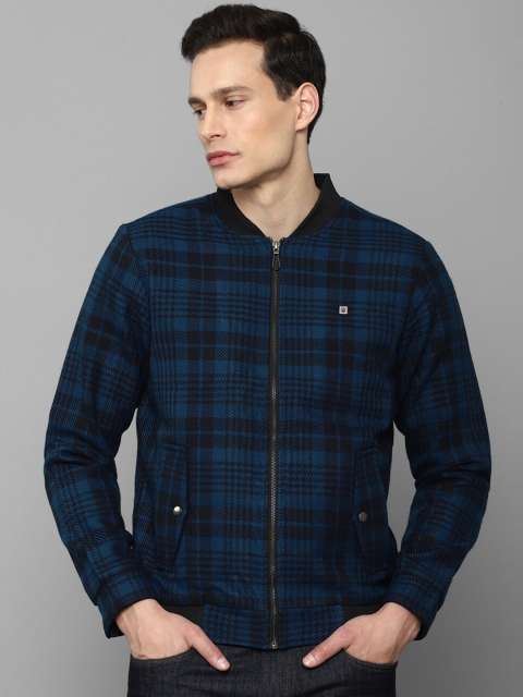 

Louis Philippe Sport Men Navy Blue Black Checked Tailored Jacket